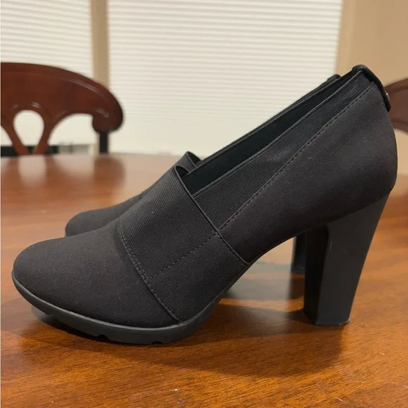 ANNE KLEIN Timeless Stylish Comfy iflex Caileen Suede Black Heeled Loafer Shoe 8 - Picture 4 of 5